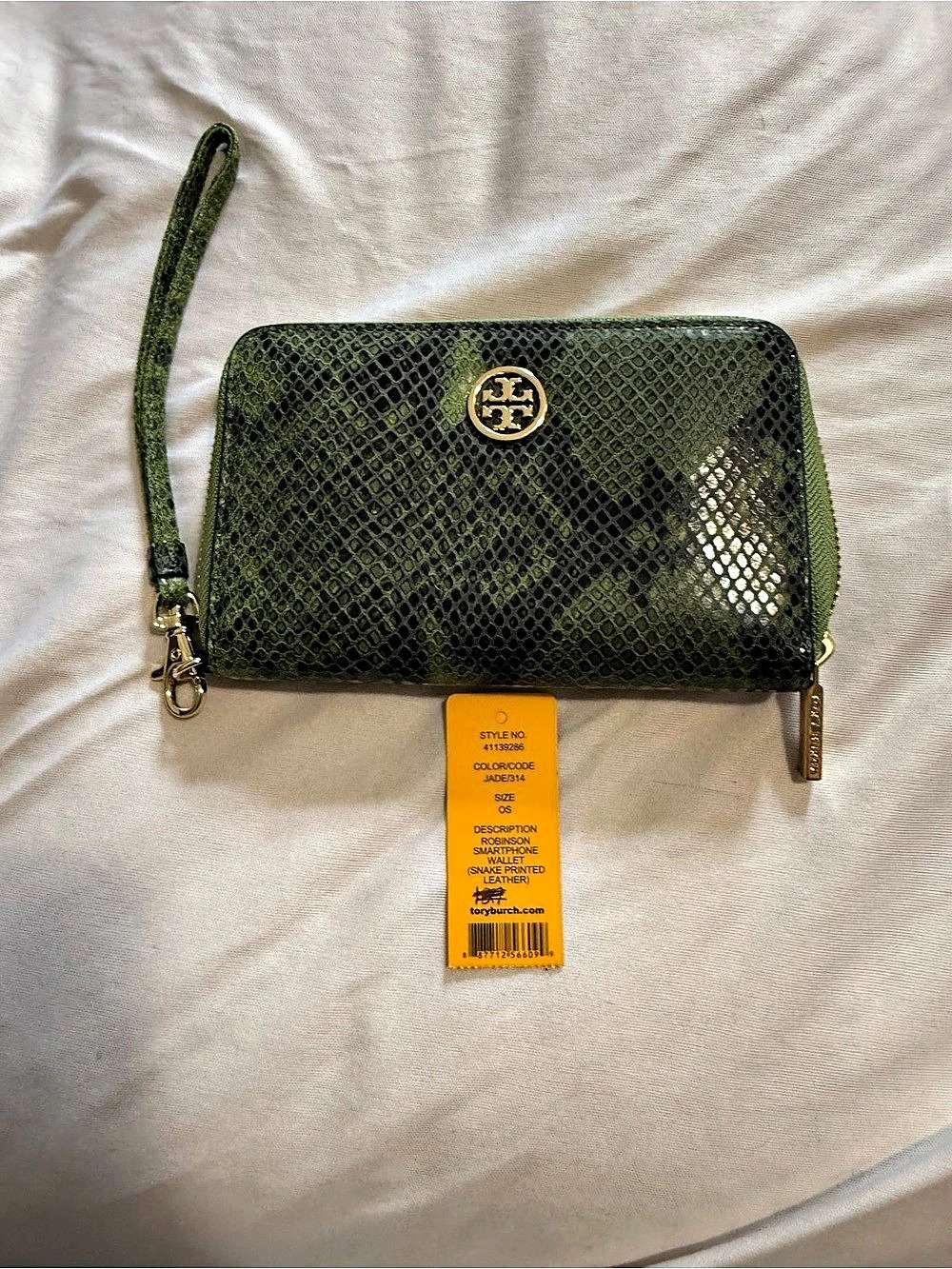 Tory Burch Robinson Smartphone Wallet Green Wristlet NWT